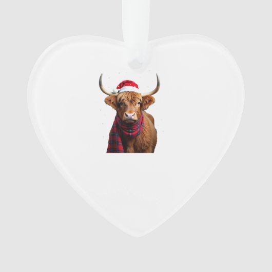 Boho Kerstmis Highland Koe T-Shirt (1) Ornament (voorkant)