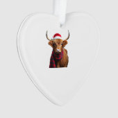 Boho Kerstmis Highland Koe T-Shirt (1) Ornament (voorkant)