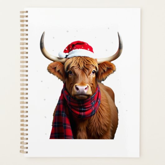 Boho Kerstmis Highland Koe T-Shirt (1) Planner (Voorkant)