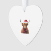 Boho Kerstmis Highland Koe T-Shirt (2) Ornament (voorkant)