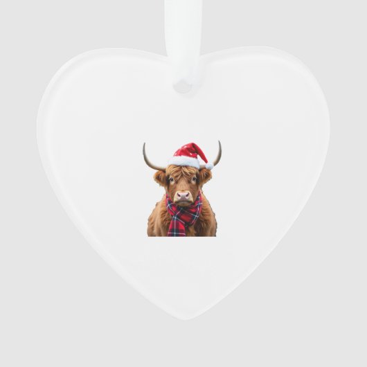 Boho Kerstmis Highland Koe T-Shirt (2) Ornament (voorkant)