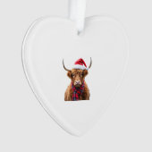 Boho Kerstmis Highland Koe T-Shirt (2) Ornament (voorkant)