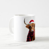 Boho Kerstmis Highland Koe T-Shirt Koffiemok (Voorkant links)
