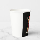 Boho Kerstmis Hoogland Koe T-Shirt (1) Papieren Bekers (Rechts)