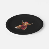 Boho Kerstmis Hoogland Koe T-Shirt (1) Papieren Bordje (Gekanteld)