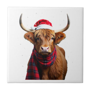 Boho Kerstmis Hoogland Koe T-Shirt (1) Tegeltje