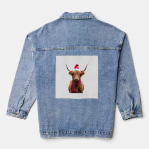 Boho Kerstmis Hoogland Koe T-shirt (4) Denim Jacket