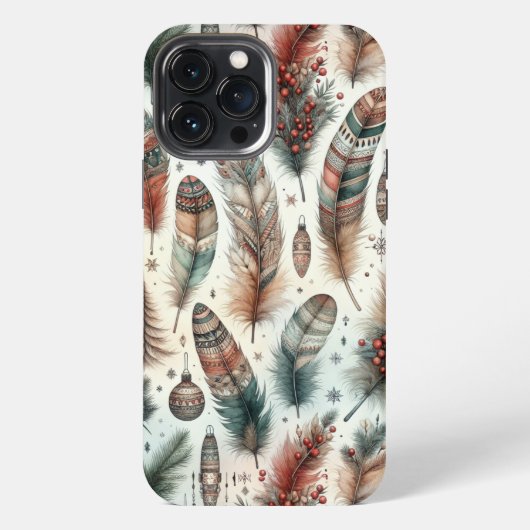Boho Kerstmis iPhone Hoesje (Achterkant)