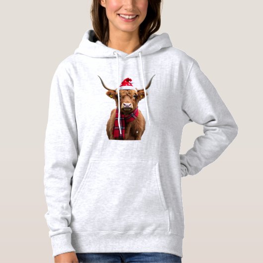 Boho Kerstmis Kerst Hoogland Koe T-shirt (4) (Voorkant)