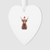 Boho Kerstmis Kerstmis Hoogland Koe T-Shirt (4) Ornament (voorkant)