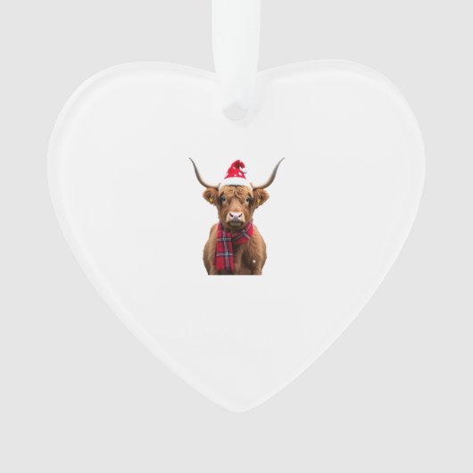 Boho Kerstmis Kerstmis Hoogland Koe T-Shirt (4) Ornament (voorkant)