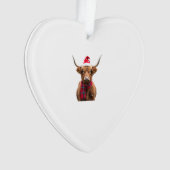 Boho Kerstmis Kerstmis Hoogland Koe T-Shirt (4) Ornament (voorkant)