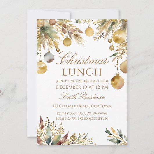 Boho Kerstmis lunchpartij waterverf Kaart (Voorkant)