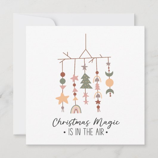 Boho Kerstmis Magic Feestelijk Feestdagenkaart (Voorkant)