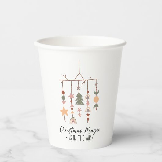 Boho Kerstmis Magic Feestelijke Vakantie Papieren Bekers (Voorkant)