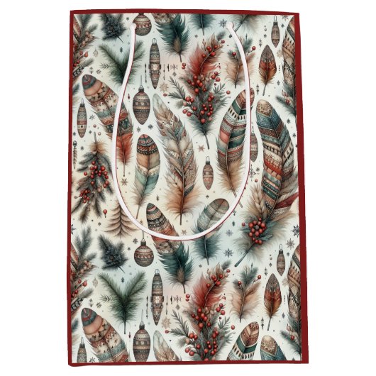 Boho Kerstmis Medium Cadeauzakje (Voorkant)