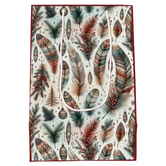 Boho Kerstmis Medium Cadeauzakje (Achterkant)