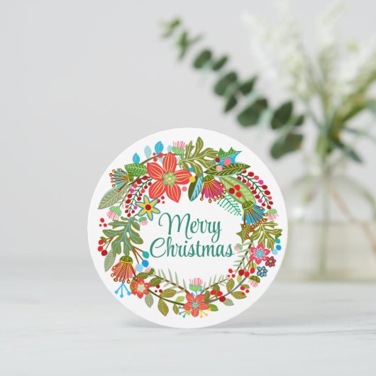 Boho Kerstmis met feestdag Kaart (Staand voorkant)