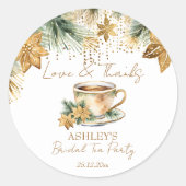 Boho Kerstmis winter bruiloft theekransje favoriet Ronde Sticker (Voorkant)