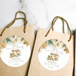 Boho Kerstmis winter bruiloft theepartij favoriet Ronde Sticker