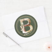 Boho kerstmonogram B met ijsSchaatsen Ronde Sticker (Envelop)