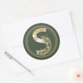 Boho Kerstmonogram S met Griekenland Ronde Sticker (Envelop)