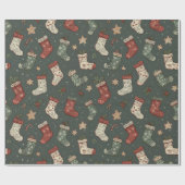 Boho Kerstmuts Inpakpapier (Vlak)