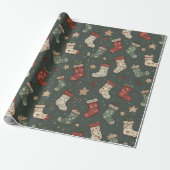Boho Kerstmuts Inpakpapier (Uitgerold)