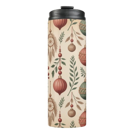 Boho Kerstornamenten Thermosbeker (Voorkant)