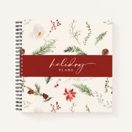 Boho Kerstplanner Poinsettia Groen Notitieboek