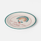 Boho Kerstregenboog Papieren Bordje (Gekanteld)