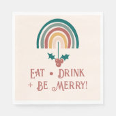 Boho Kerstregenboog Servet (Voorkant)