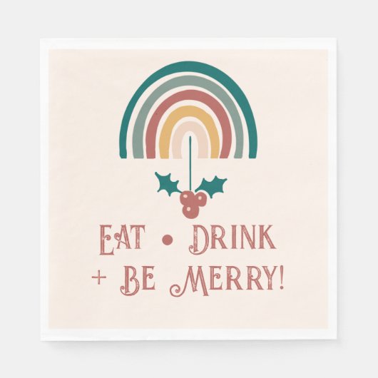 Boho Kerstregenboog Servet (Voorkant)