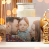 Boho Kerstscript Horizontale bedorven foto Gold Folie Feestdagenkaart