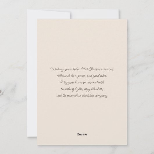 Boho Kerststal Scene Kerstdag Kaart (Achterkant)