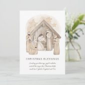 Boho Kerststal scène kerstkaart (Staand voorkant)