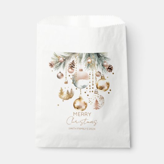 Boho Kerstvakantie besneeuwde dennen gouden ballet Bedankzakje (Voorkant)