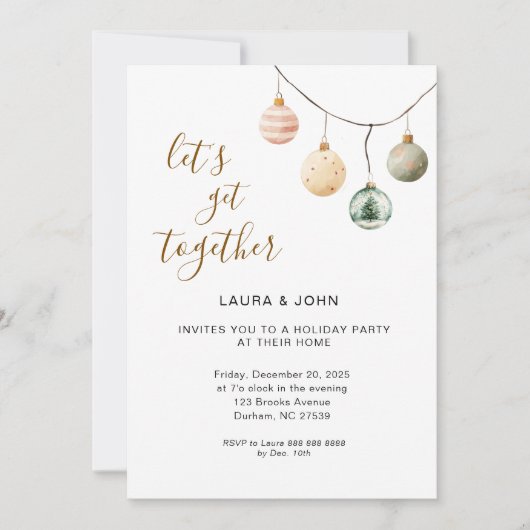 Boho Kerstversiering Vakantie Uitnodiging (Voorkant)