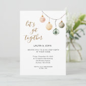 Boho Kerstversiering Vakantie Uitnodiging (Staand voorkant)