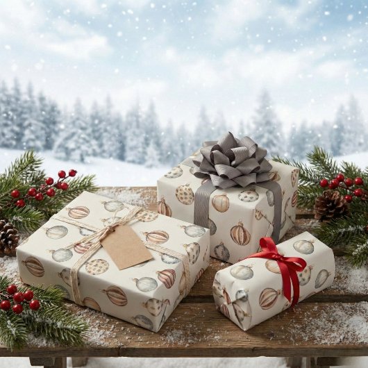Boho Kerstversieringen Warm  Winter Cadeaupapier