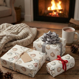 Boho Kerstversieringen Warm  Winter Cadeaupapier