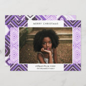 Boho kerstWaterverf Tiles | PAARS | Foto Feestdagenkaart (Voorkant / Achterkant)