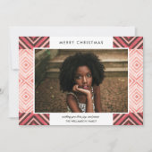 Boho kerstWaterverf Tiles | Rood | Foto Feestdagenkaart (Voorkant)