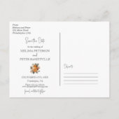 Boho Kerstwinter red de datum briefkaart (Achterkant)