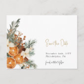 Boho Kerstwinter red de datum briefkaart (Voorkant)