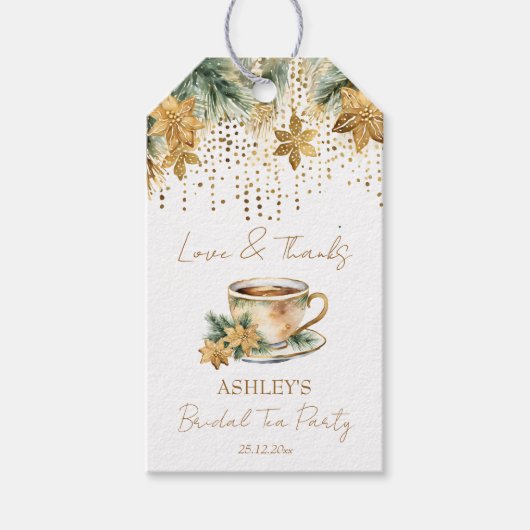 Boho Kerstwinter vrijgezellenfeest theefeest favo Cadeaulabel (Voorkant)