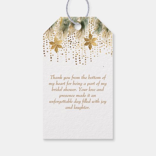 Boho Kerstwinter vrijgezellenfeest theefeest favo Cadeaulabel (Achterkant)