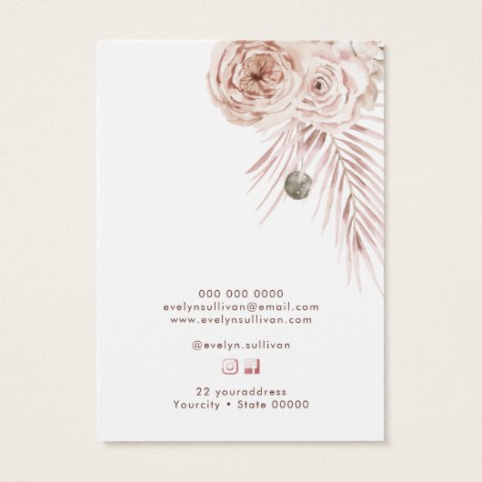 Boho kettingen bloemendisplay kaart (Achterkant)