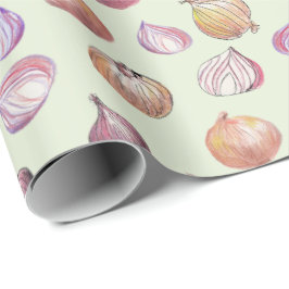 Boho Keukenuien Hand-geïllustreerde Salie Veggie Cadeaupapier