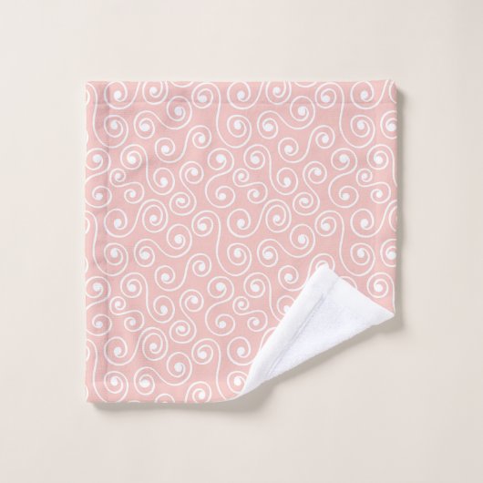 Boho Kids Towels Pastel pink Swirls Minimalist Bad Handdoek (Wasdoekje)
